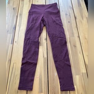 Ethos Womwns Plum High-Waisted Pocket Leggings Size Small